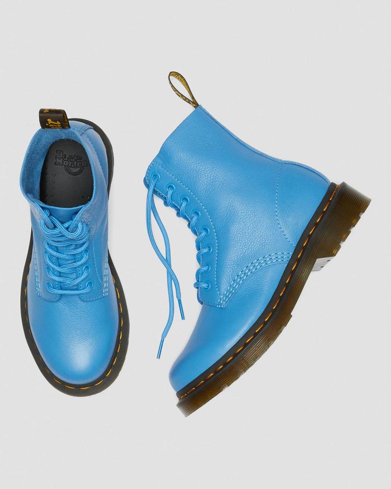 Botines Dr Martens 1460 Pascal Virginia Cuero Mujer Azules | MX 89WNB